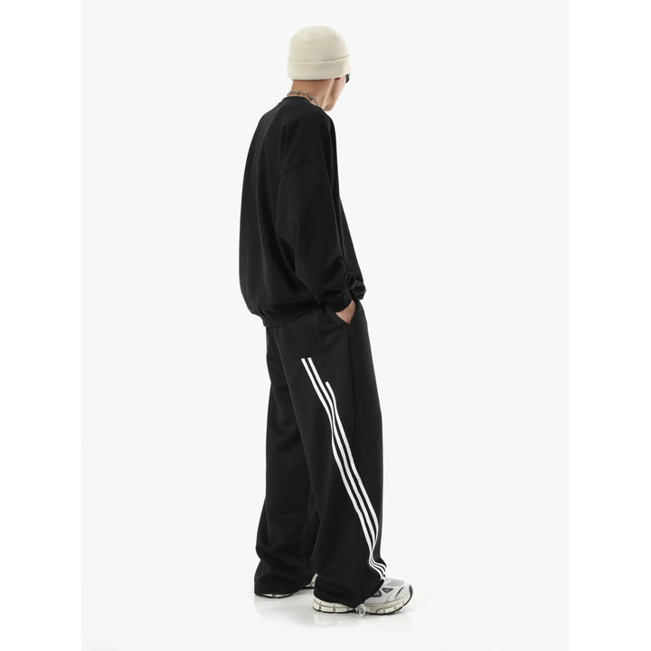 Wide-leg Striped Casual Sweatpants