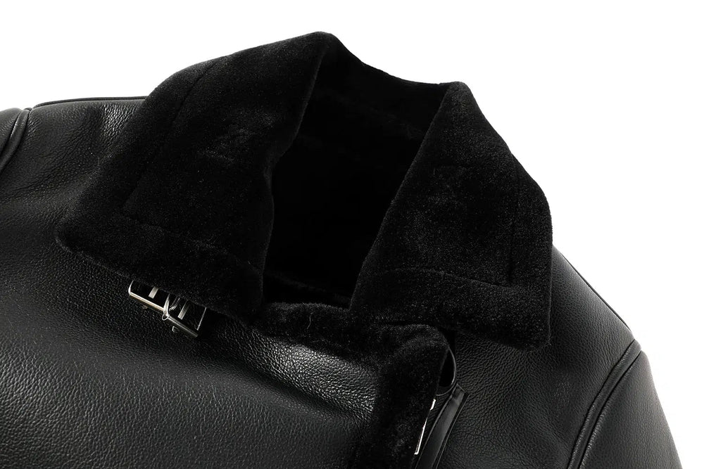 Faux Leather Shearling Coat