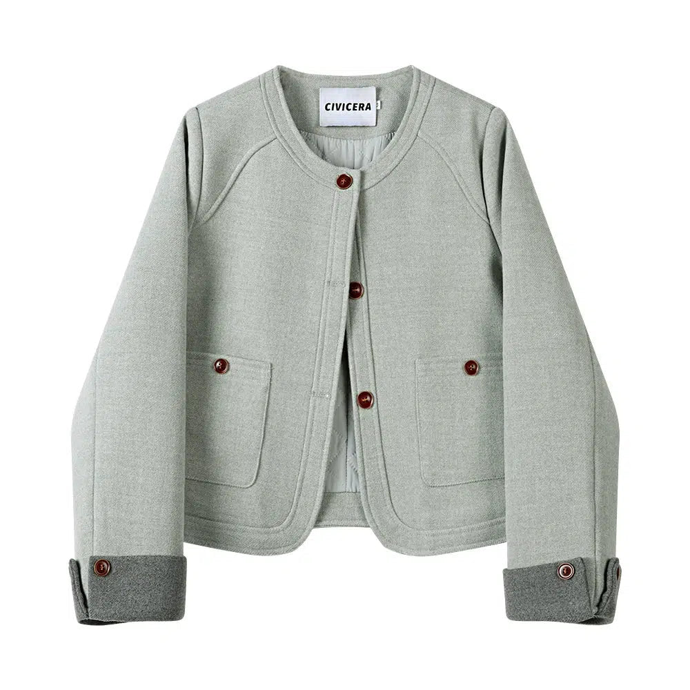 Wool Blend Buttoned Coat