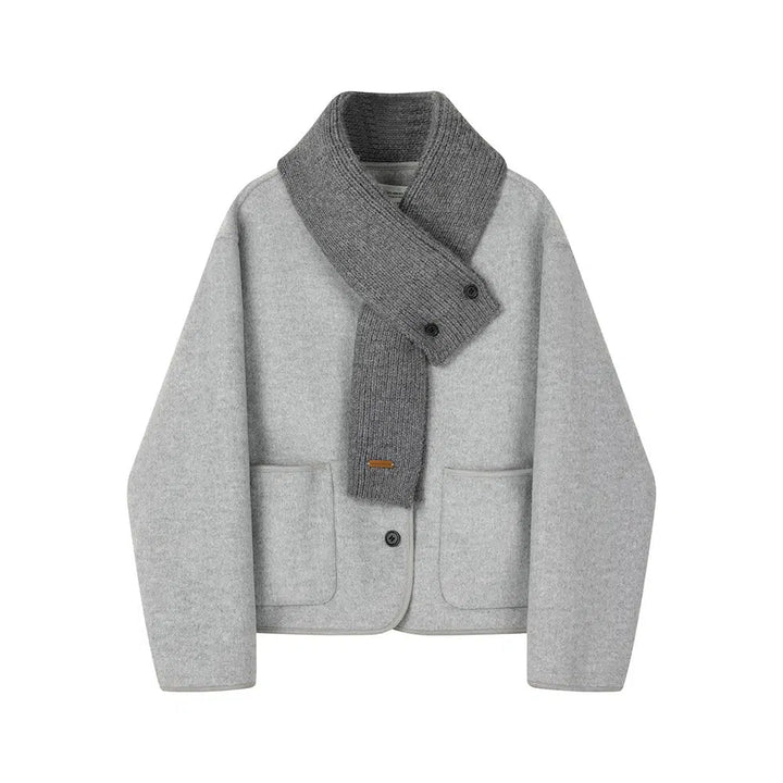 Detachable Scarf Wool Coat