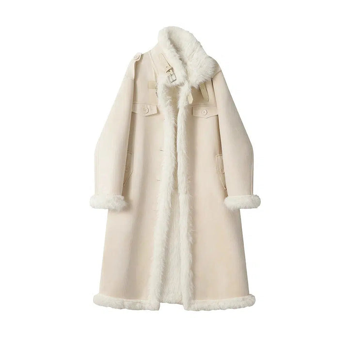 Faux Fur Trim Wool Coat