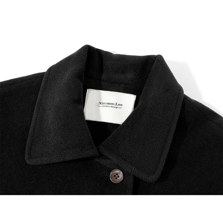 Single-breasted Lapel Long Wool Coat