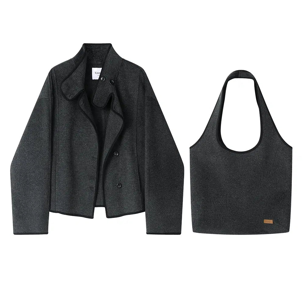 Wool Coat with Matching Tote Bag Set