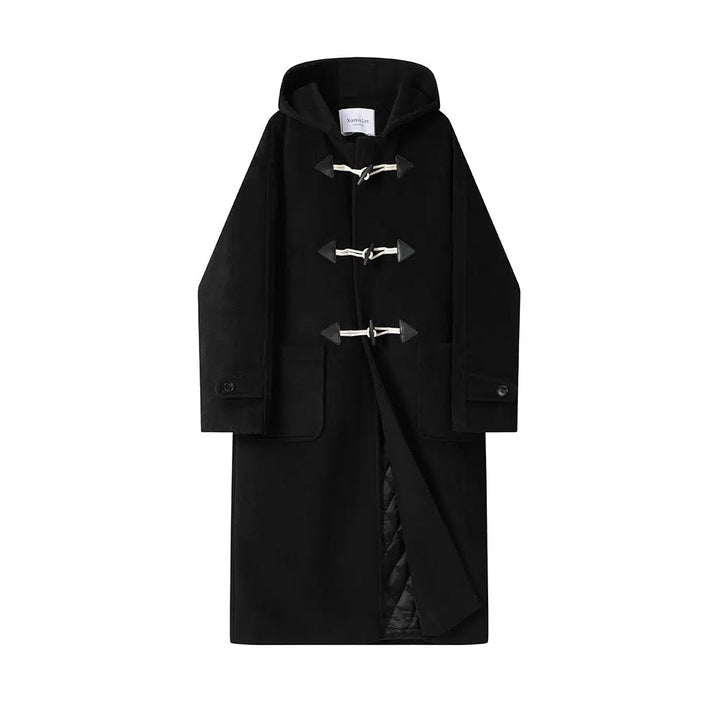 Toggle Closures Hooded Wool Coat