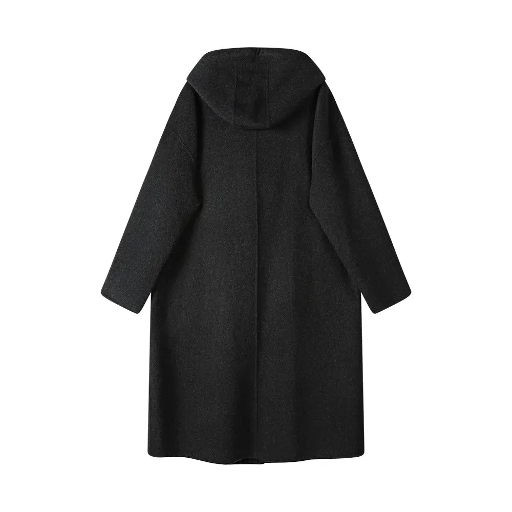 Wool Hooded Coat with Belt