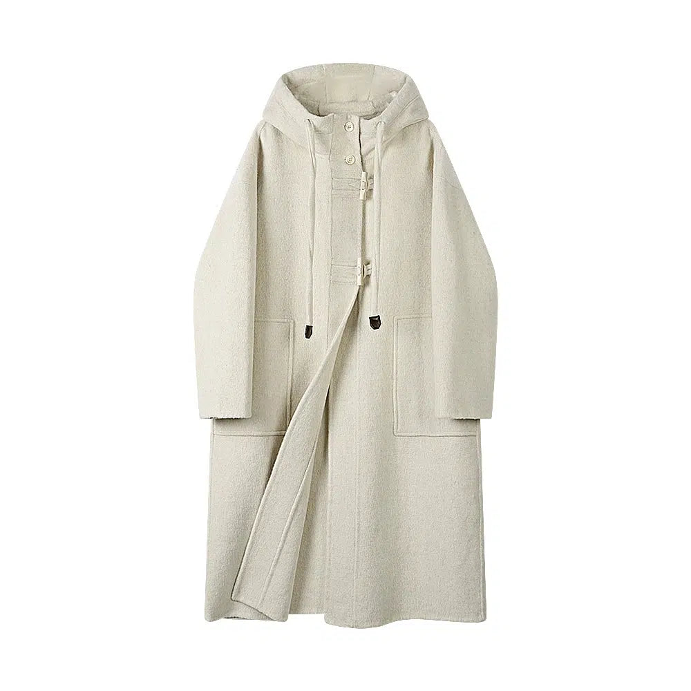 Wool Hooded Coat with Belt