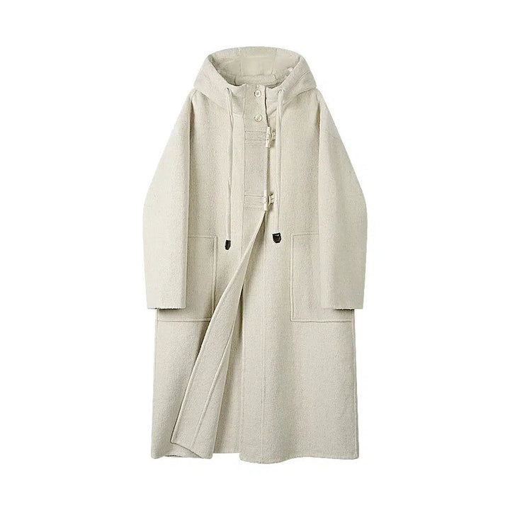 Wool Hooded Coat with Belt