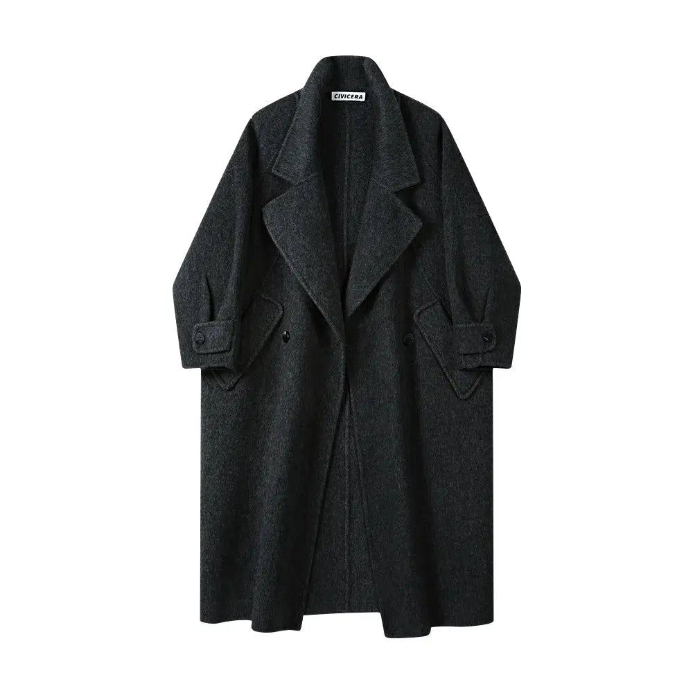 Lapel Collar Wool Overcoat