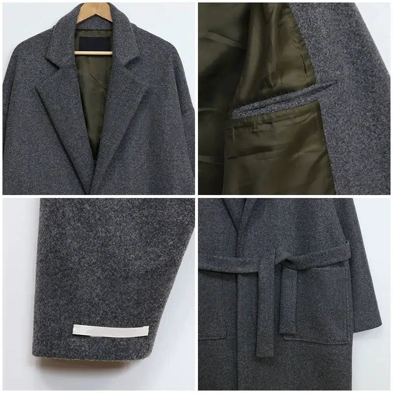 Wool Pockets Long Coat