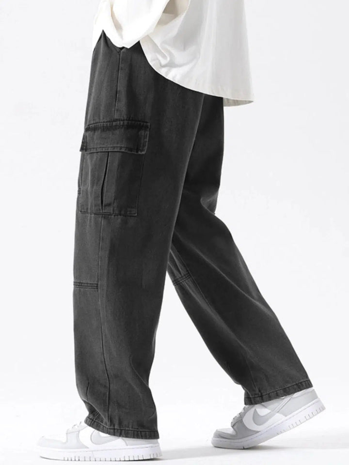 Workwear Wide-leg Cargo Jeans