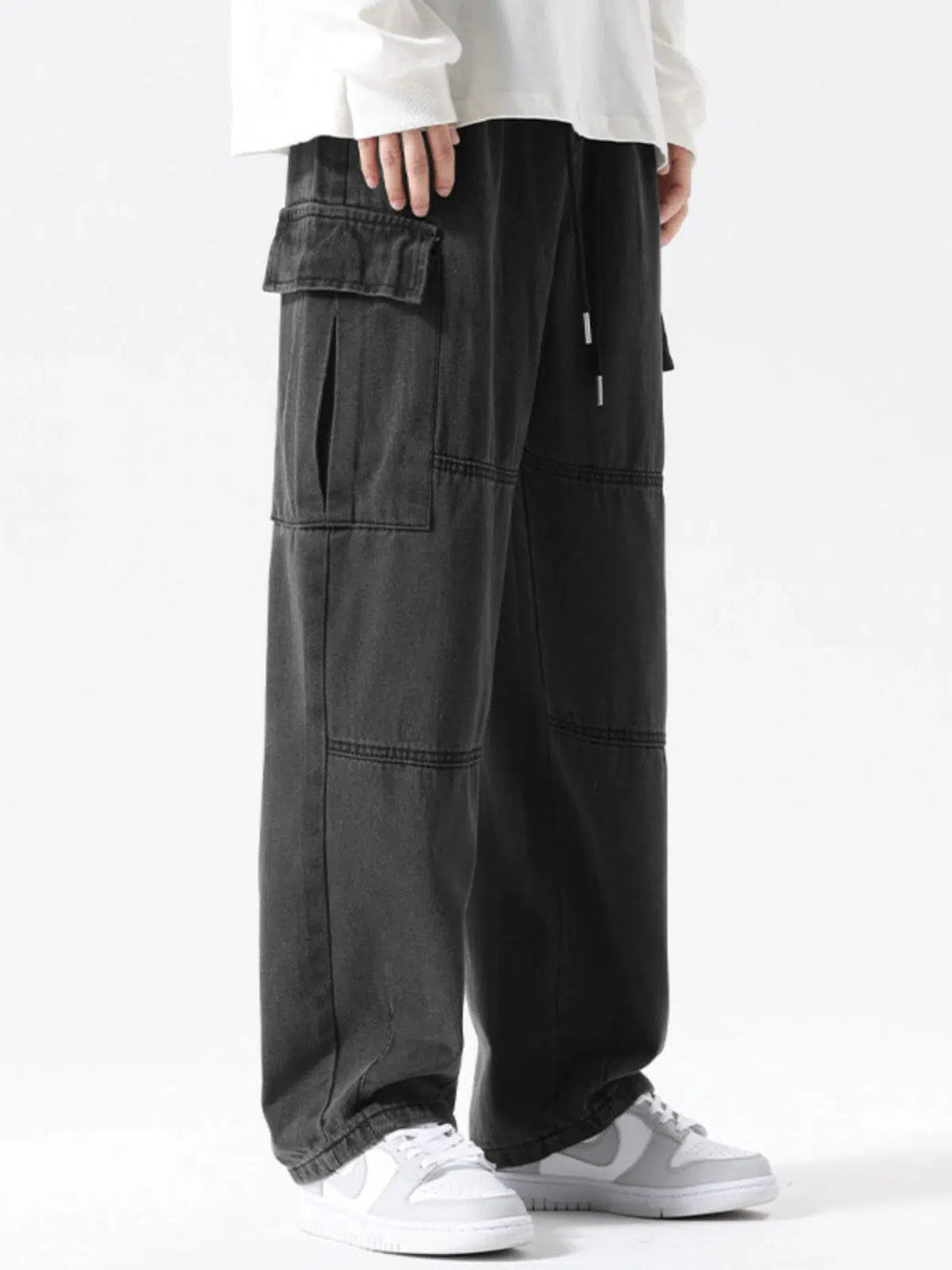 Workwear Wide-leg Cargo Jeans