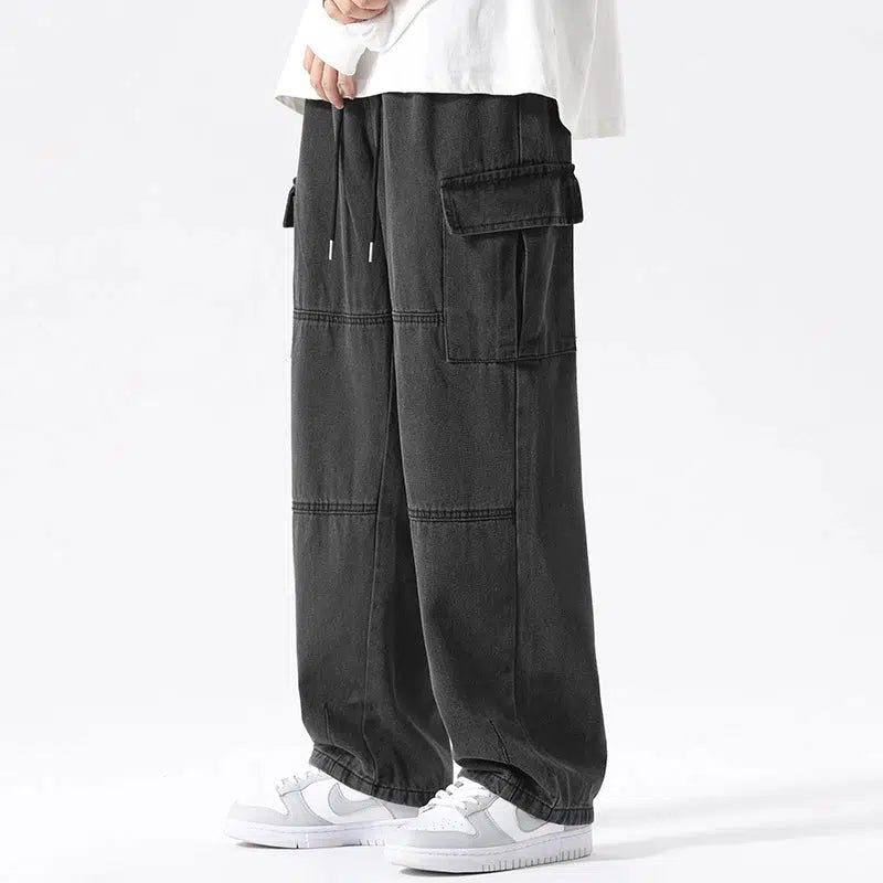 Workwear Wide-leg Cargo Jeans