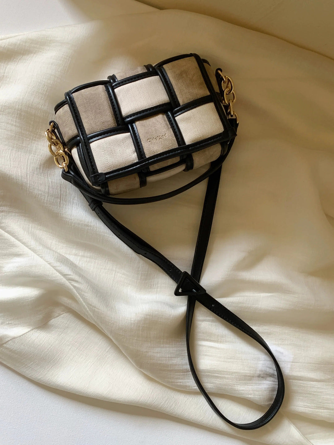 Woven Small Square Shoulder Bag