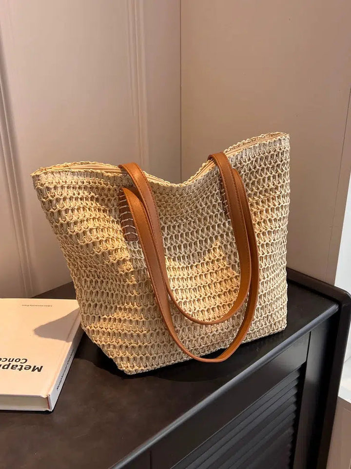 Woven Straw Tote Bag