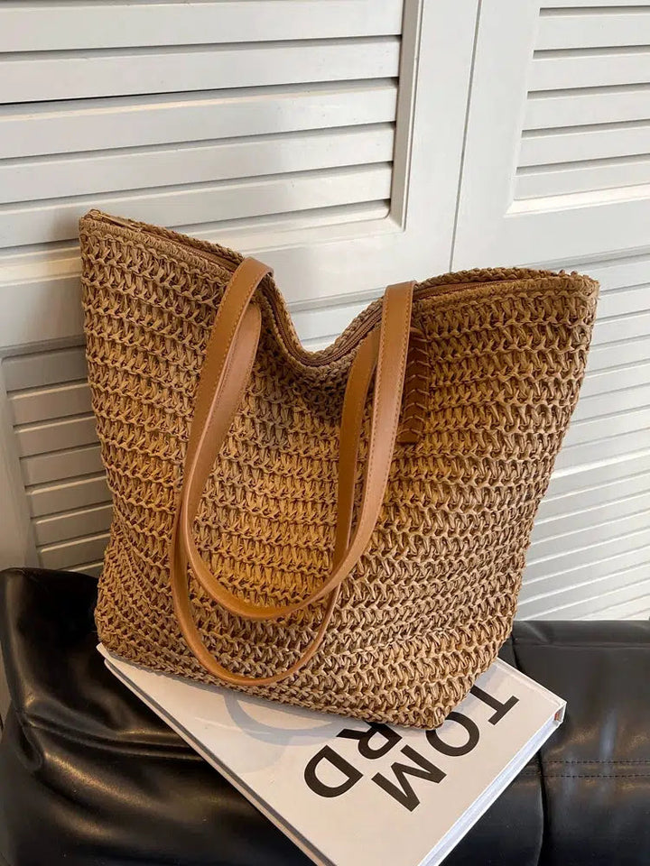 Woven Straw Tote Bag