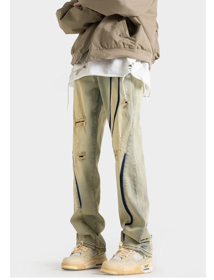 Yellow Mud Dyed Hole Pants