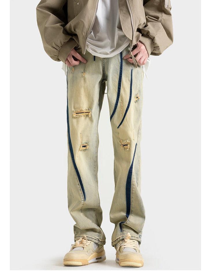 Yellow Mud Dyed Hole Pants