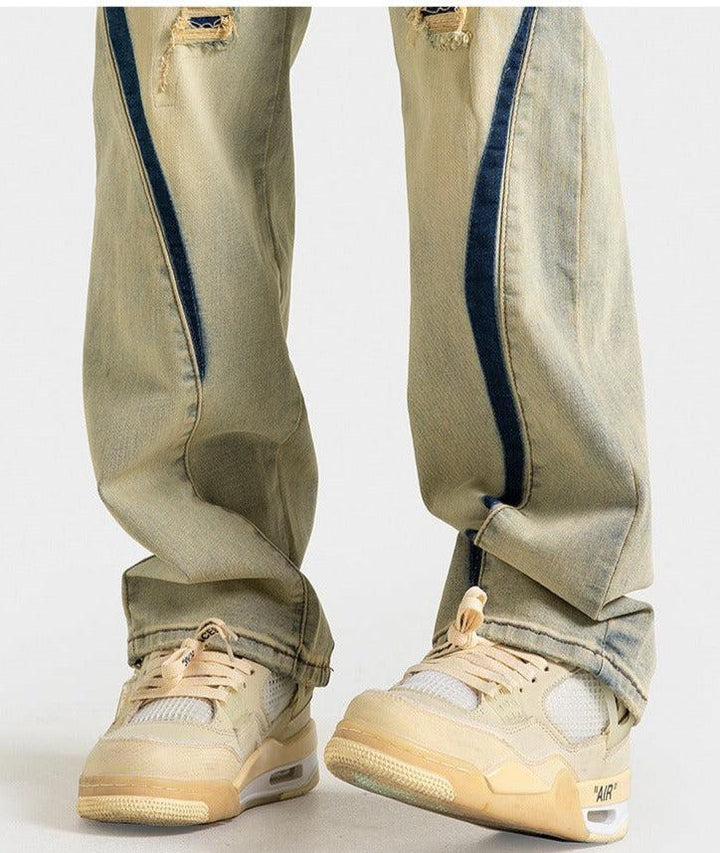 Yellow Mud Dyed Hole Pants