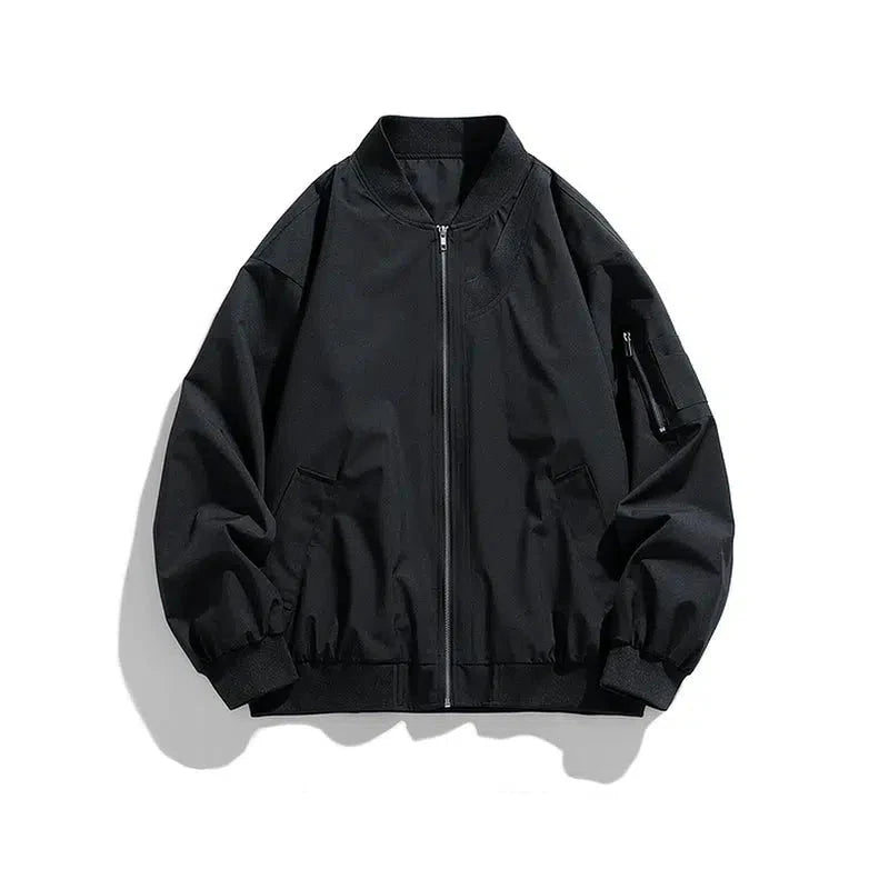 Zip Pockets Bomber Jacket