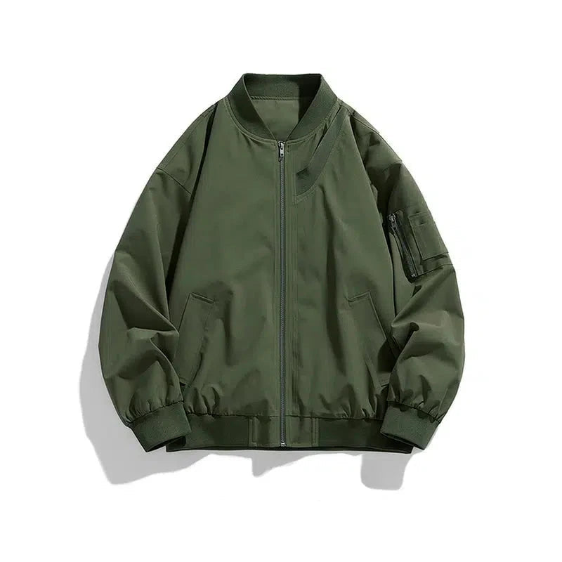 Zip Pockets Bomber Jacket