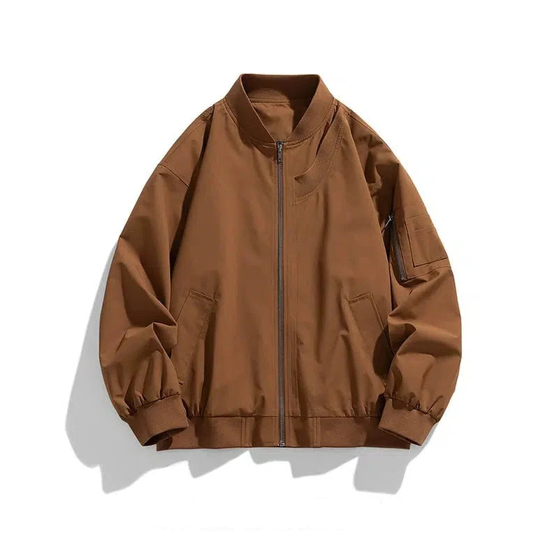 Zip Pockets Bomber Jacket