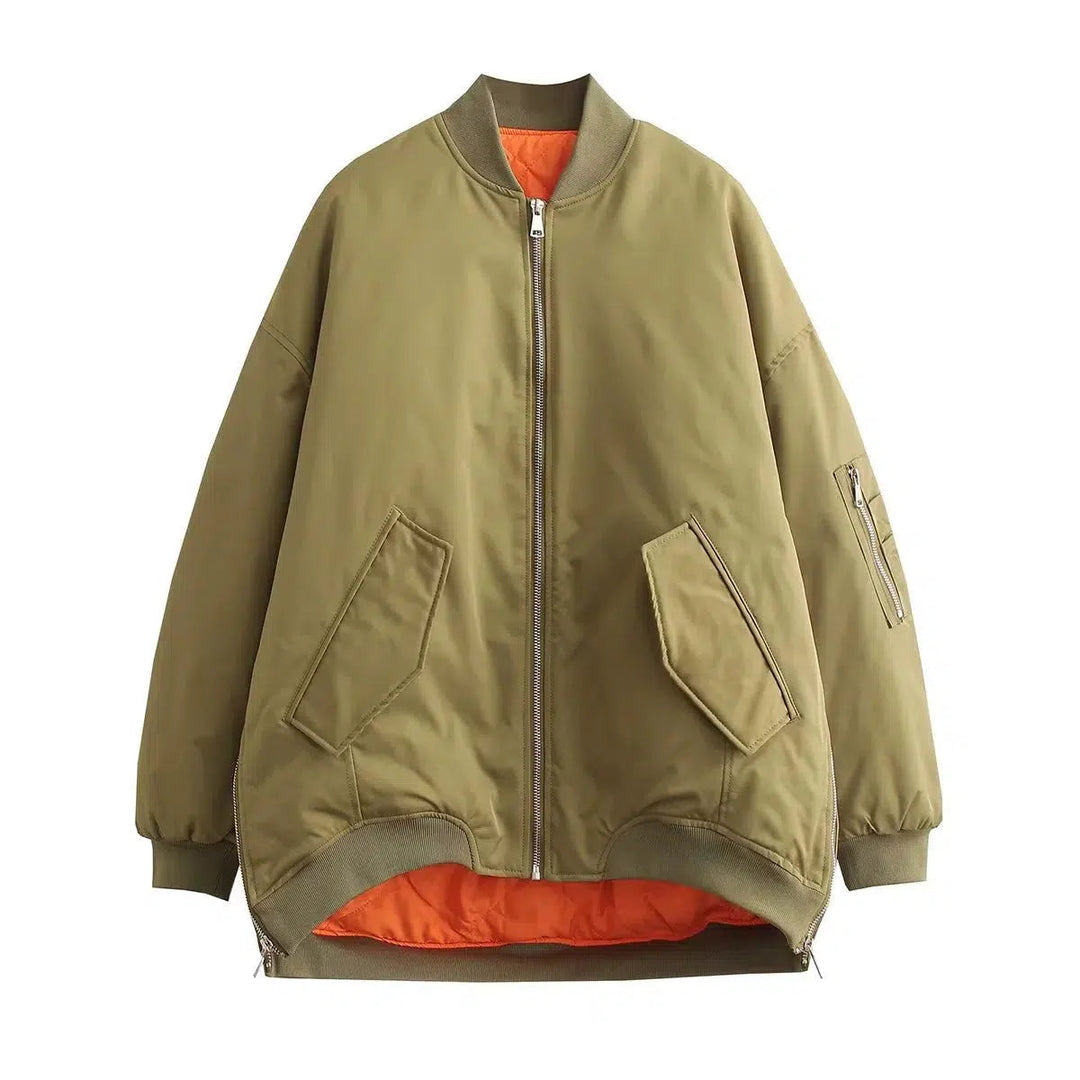 Zip Pockets Bomber Jacket