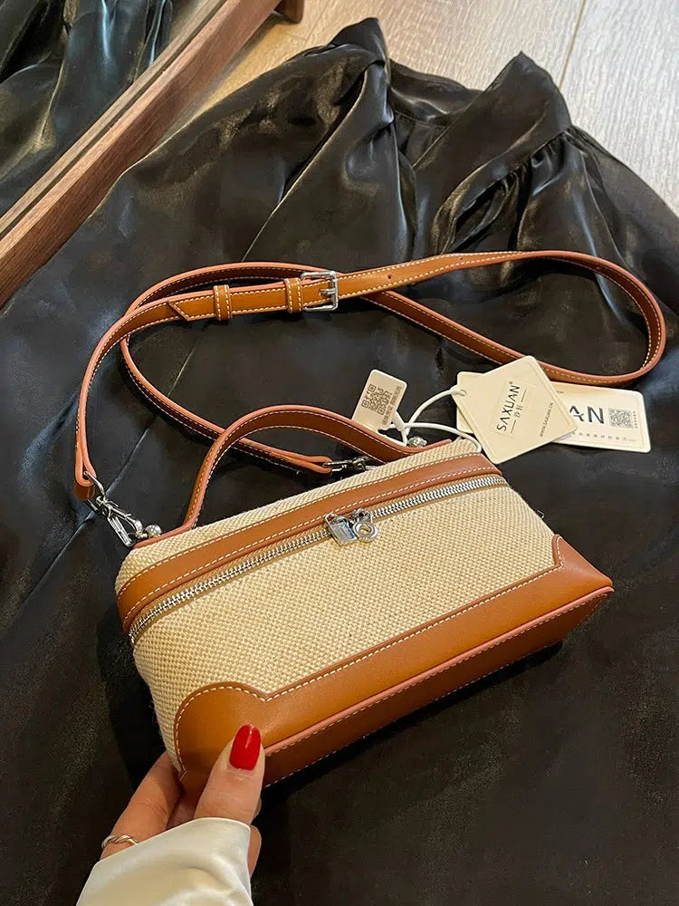 Zipper Buckle Small Square Handbag