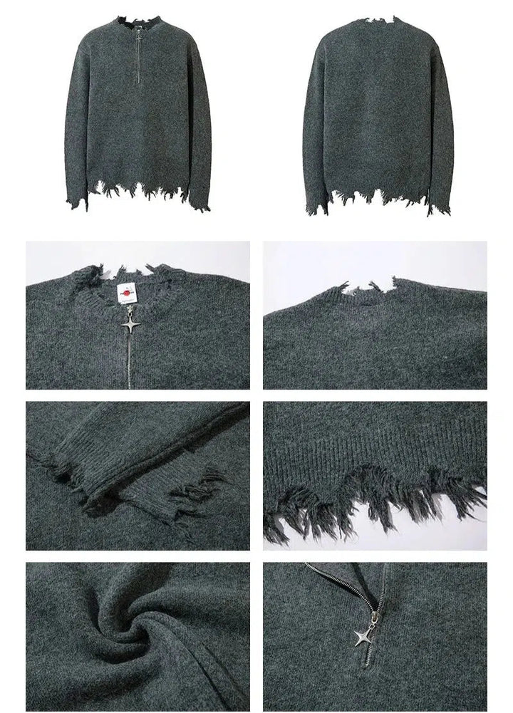 Zipper Detail Knit Sweater