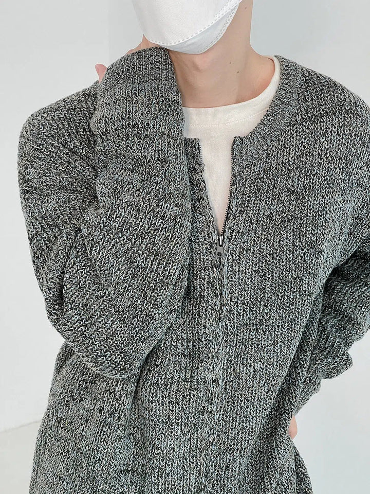 Zipper Knitted Cardigan Jacket