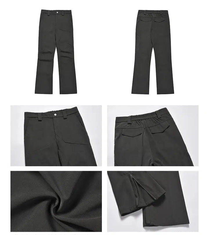 Zipper Pleated Drape Pants