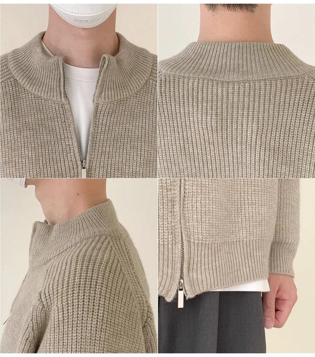 Zipper Soft Cardigan Sweater