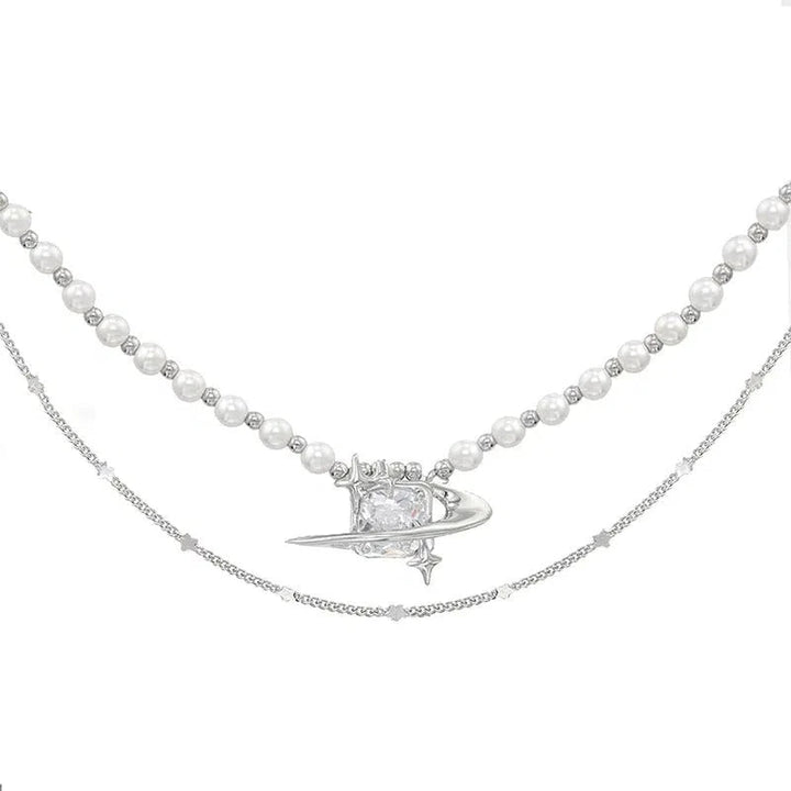 Zircon Pearl Necklace