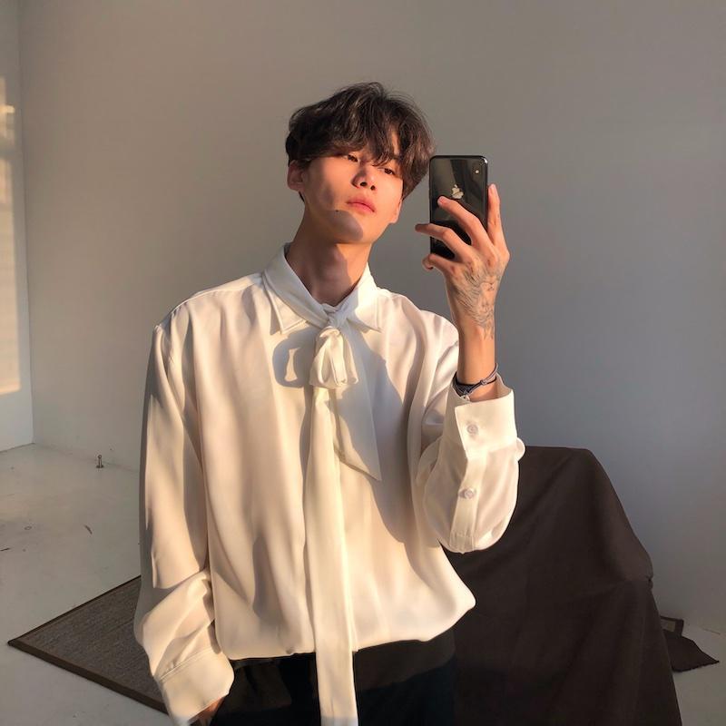 Korean dress shirt style on sale