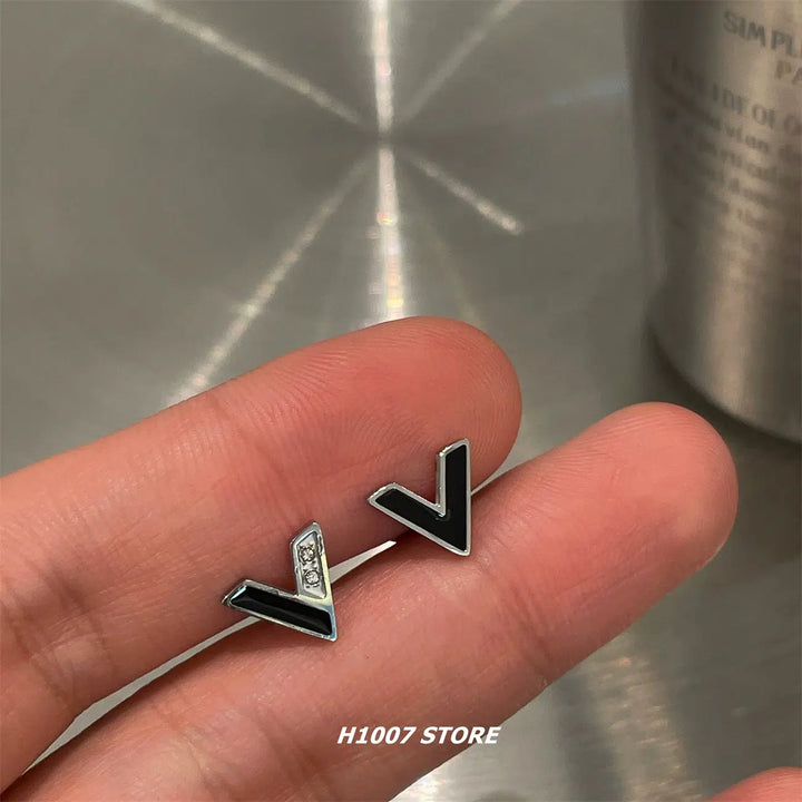 V-Shaped Titanium Steel Stud Earrings