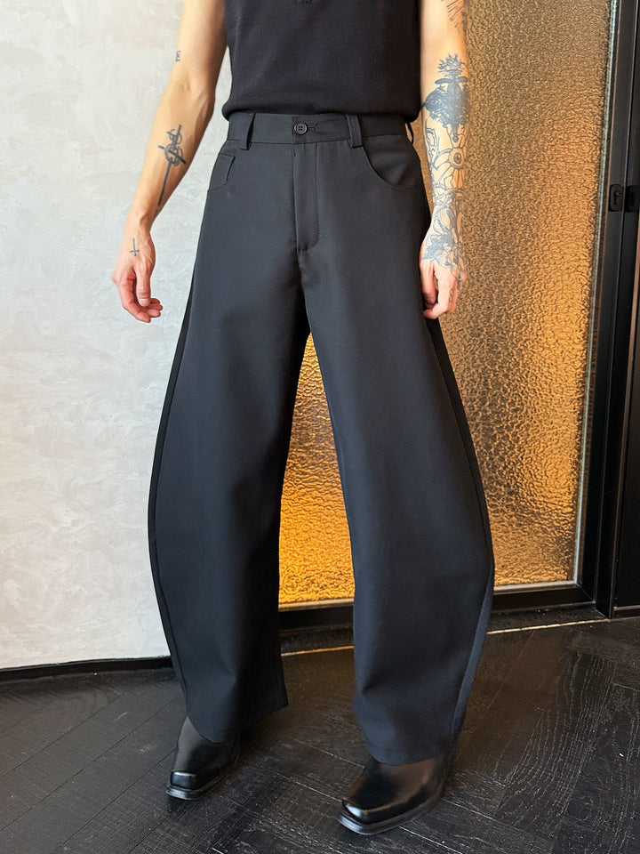 High-Waisted Wide-Leg Casual Pants