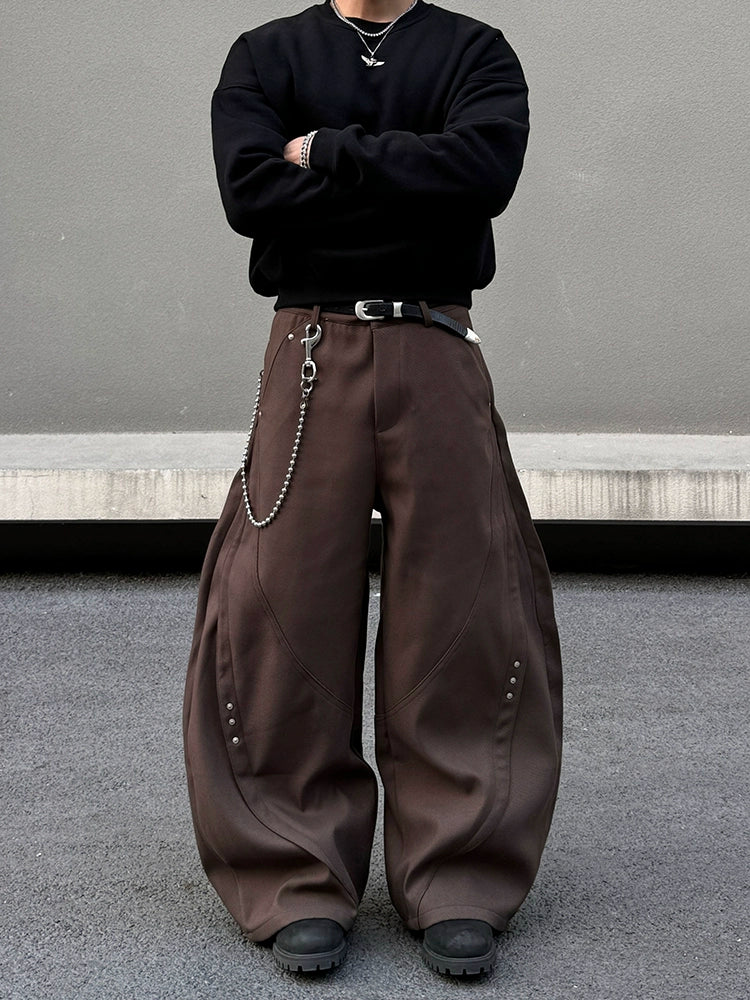 Wide-Leg Baggy Casual Pants