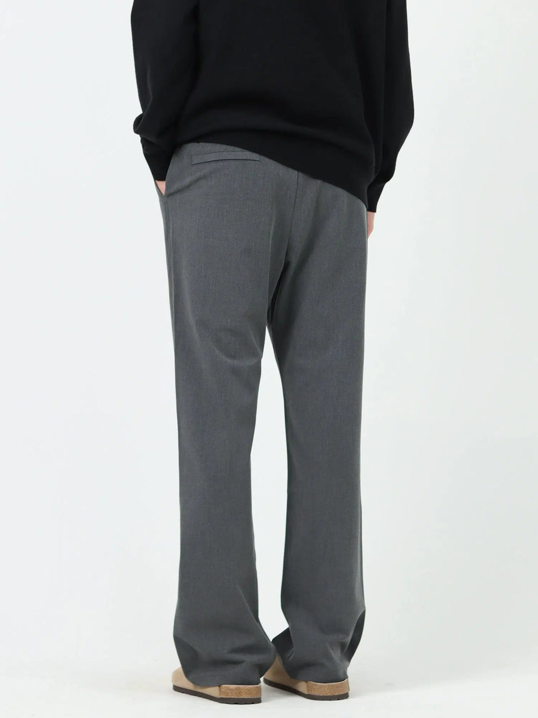 Blended Flared Matte Casual Commuting Pants-The Korean Fashion