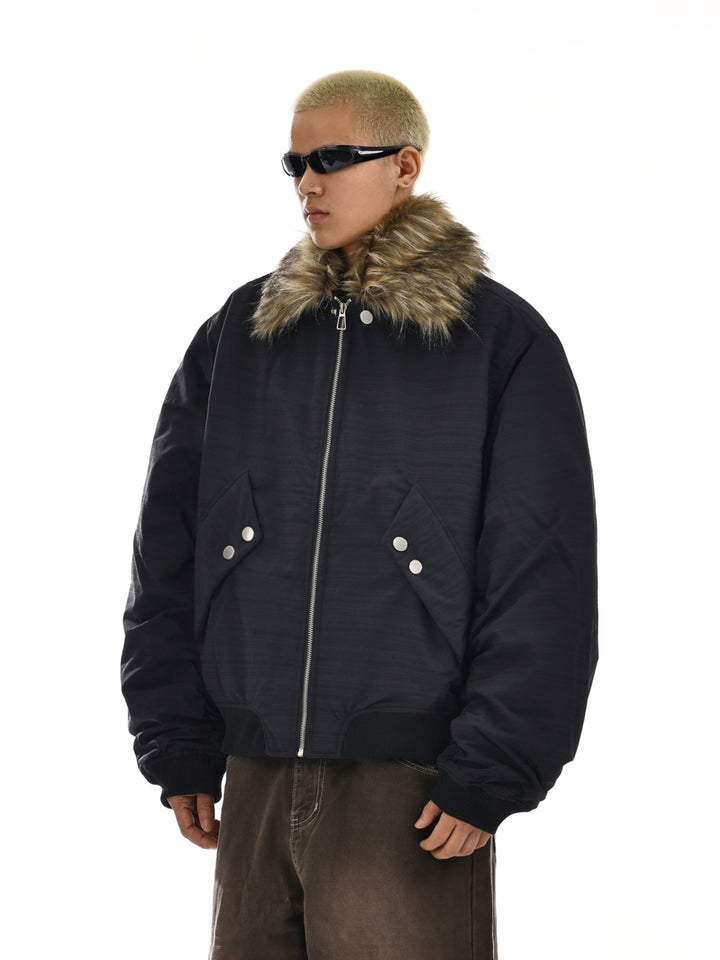 Fur Collar Insulated Winter Parka Jacket