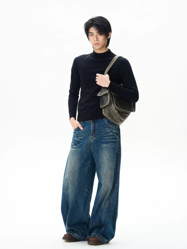 Wide-Leg Scimitar Jeans