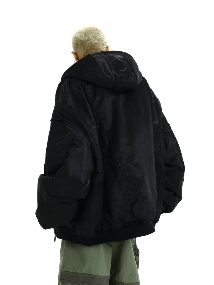 Insulated Cotton Hooded Flight Jacket