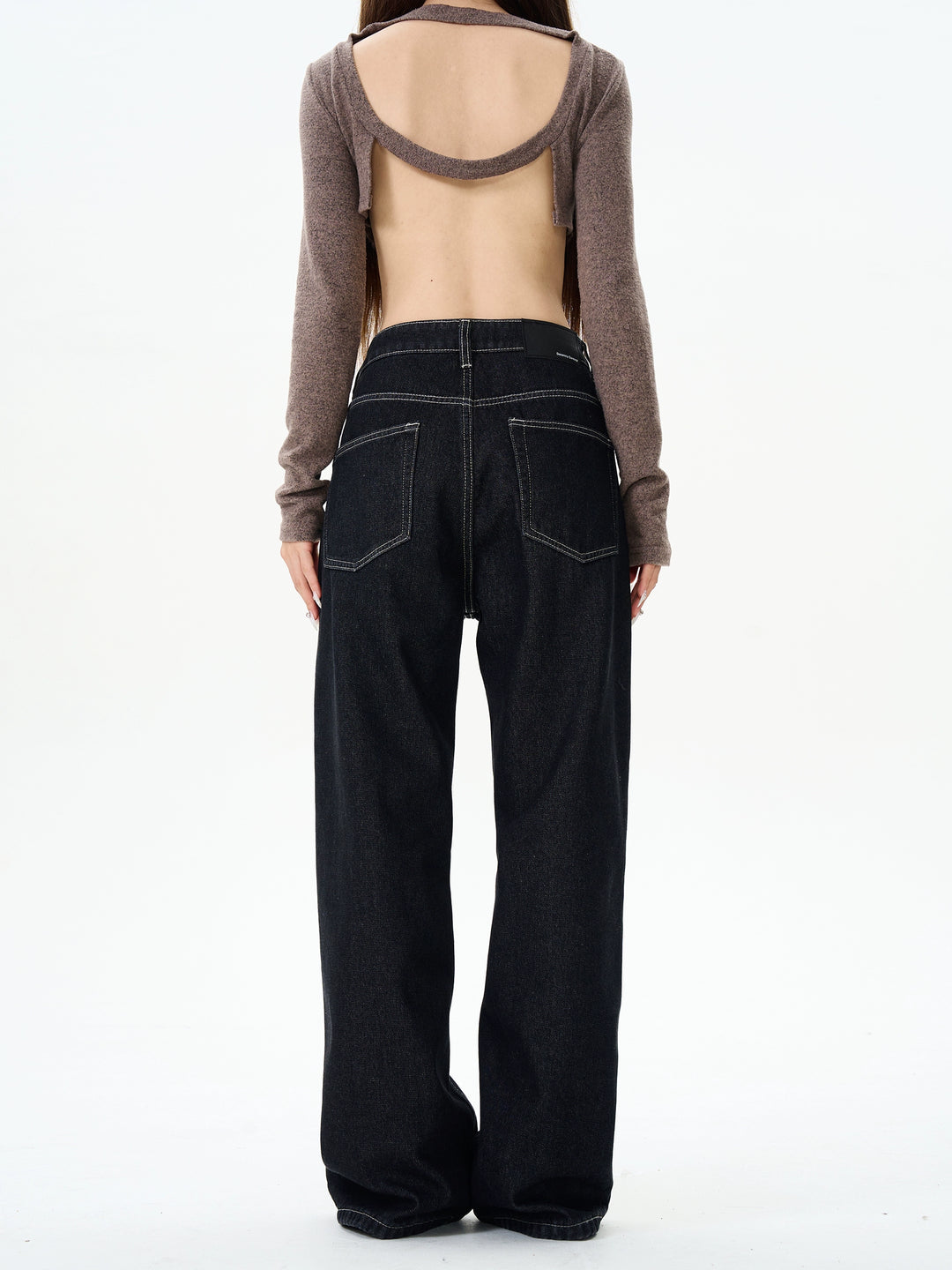 Straight Wide-Leg Jeans with Velvet Lining