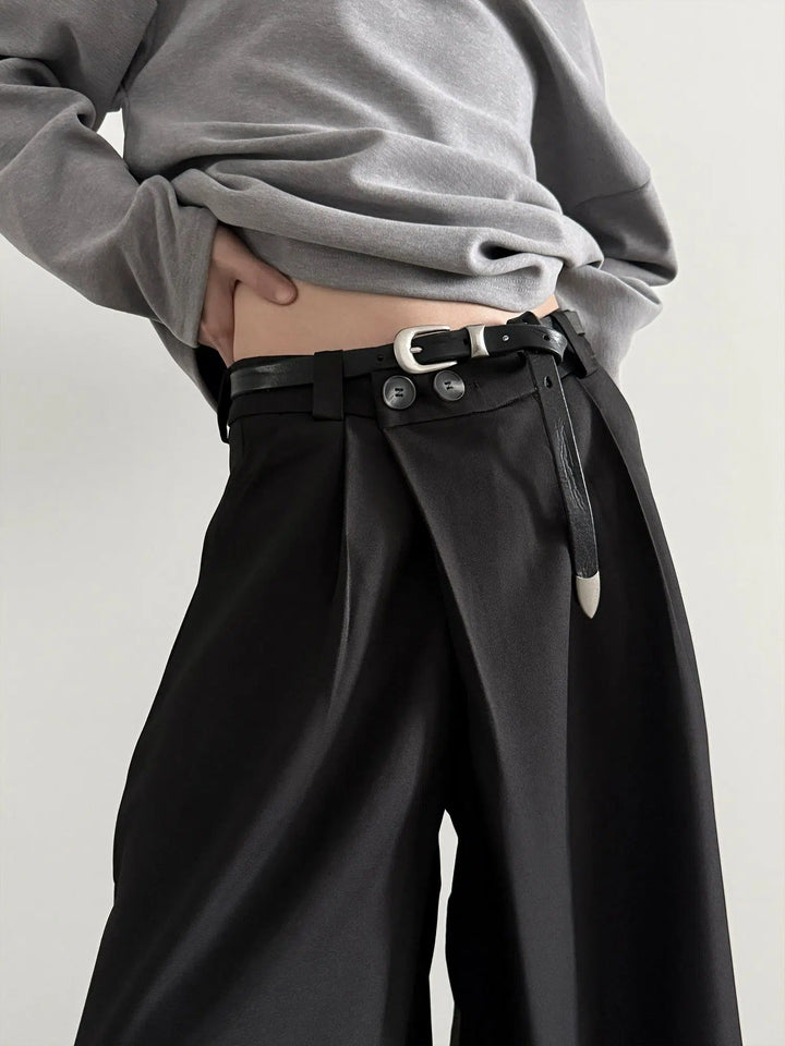 Japanese Retro Wide-Leg Drape Pants