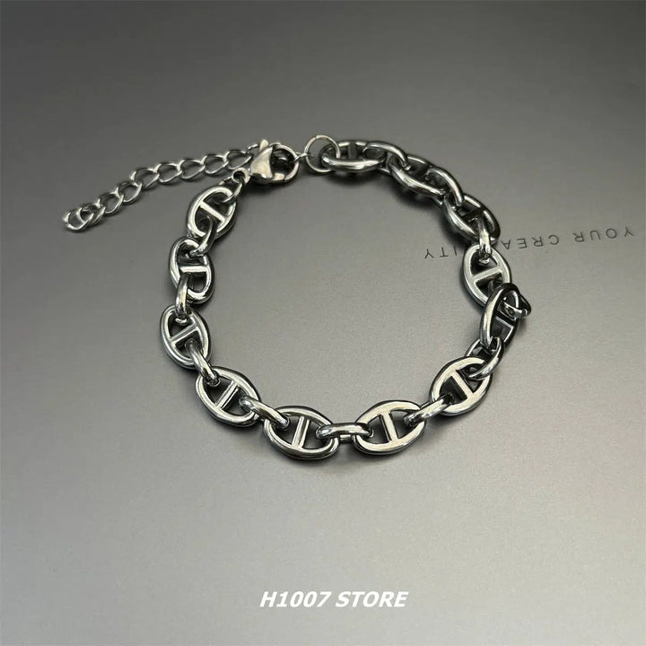 Titanium Steel Chain Link Bracelet