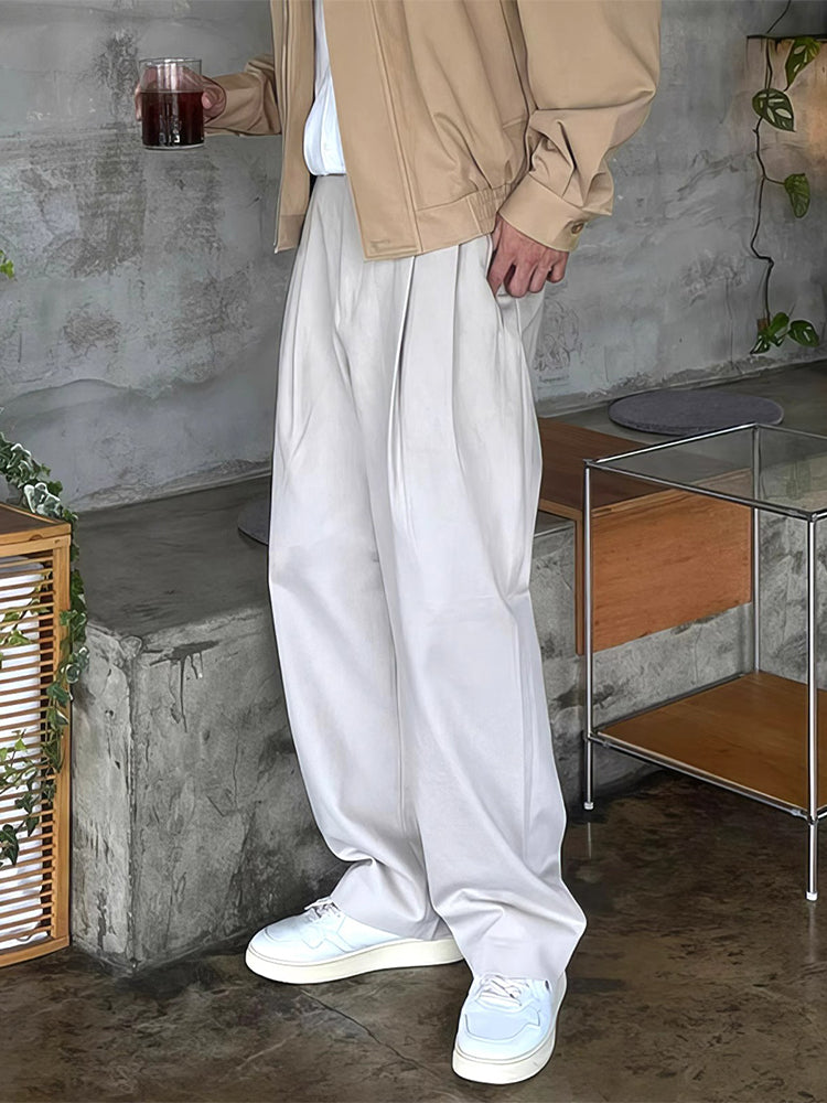 Wide-Leg Non-Iron Pleated Pants