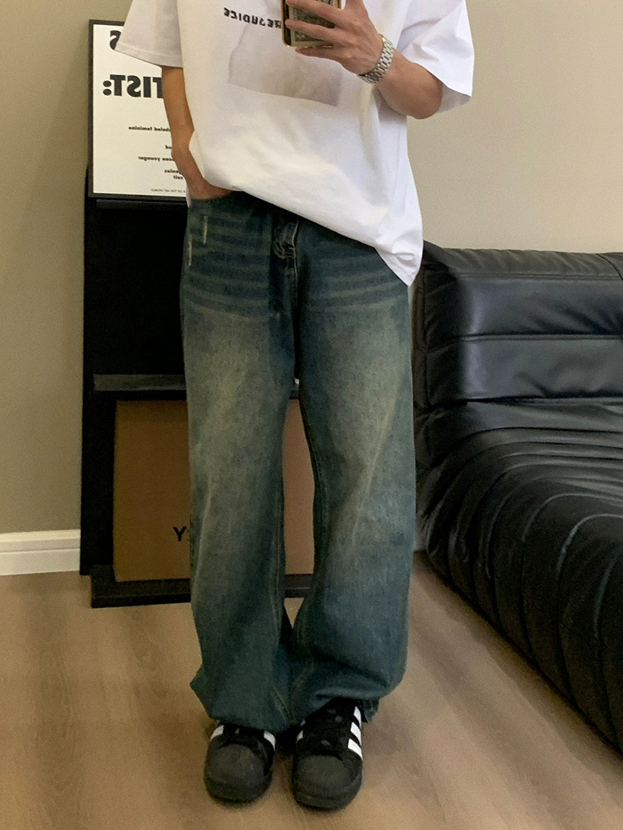 Washed Straight-leg Jeans