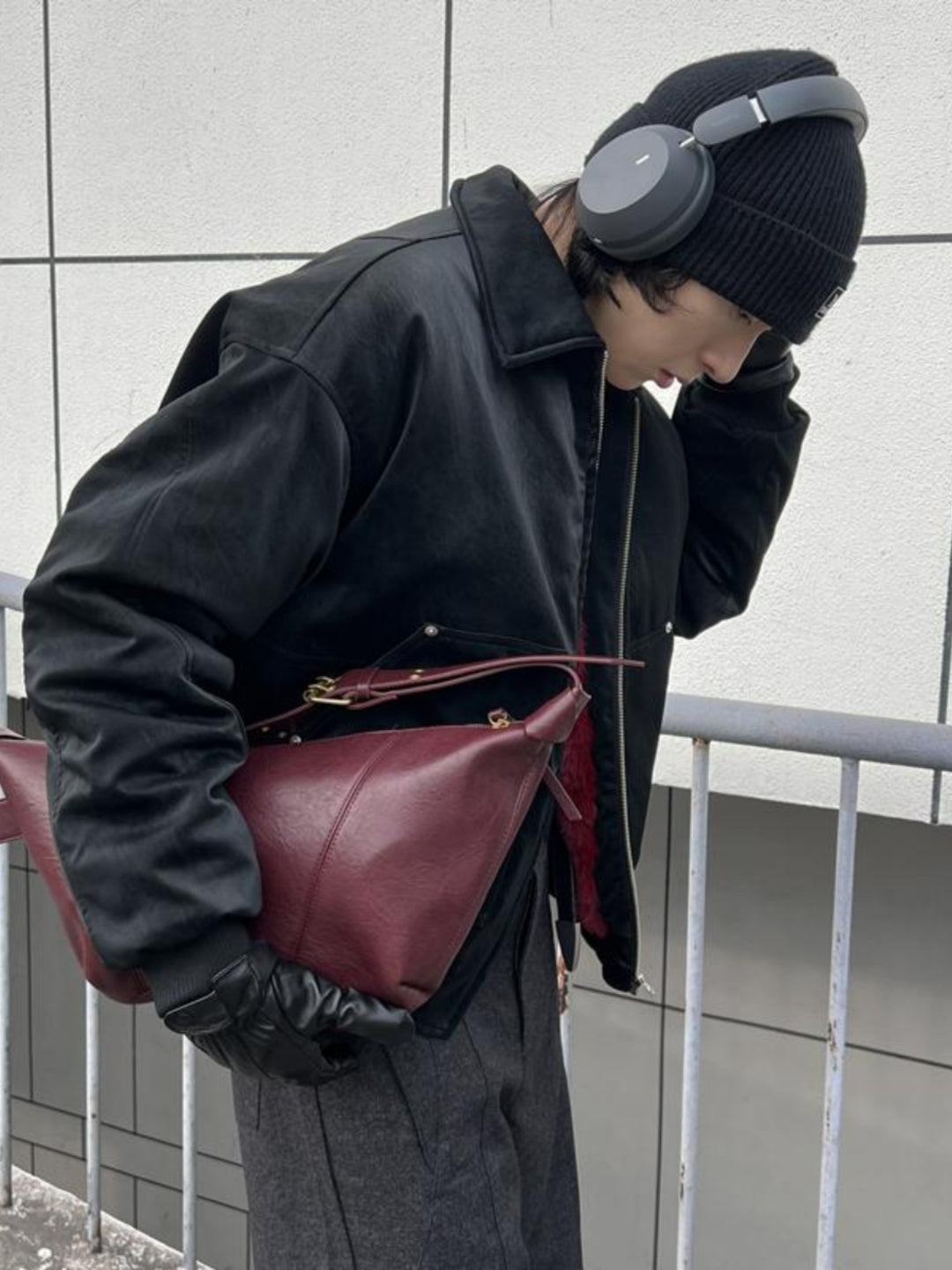 Red Leather Hobo Bag