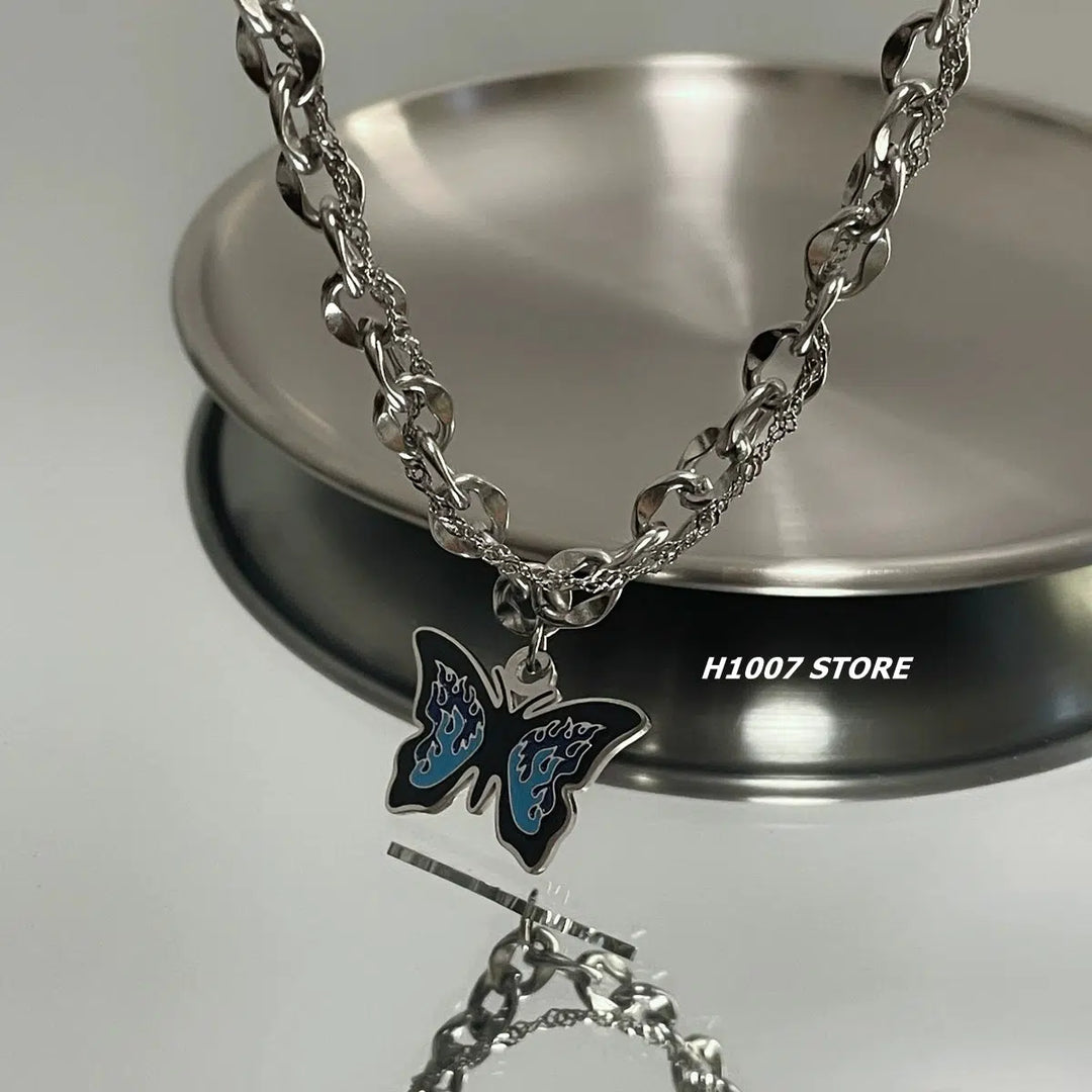 Butterfly Titanium Steel Chain Necklace