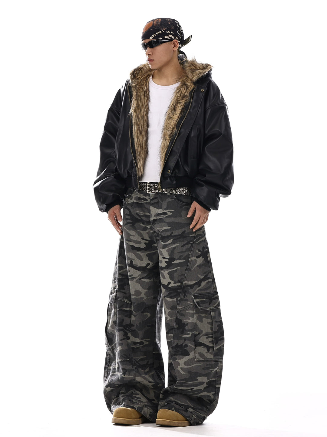 Camouflage Straight-leg Cargo Pants