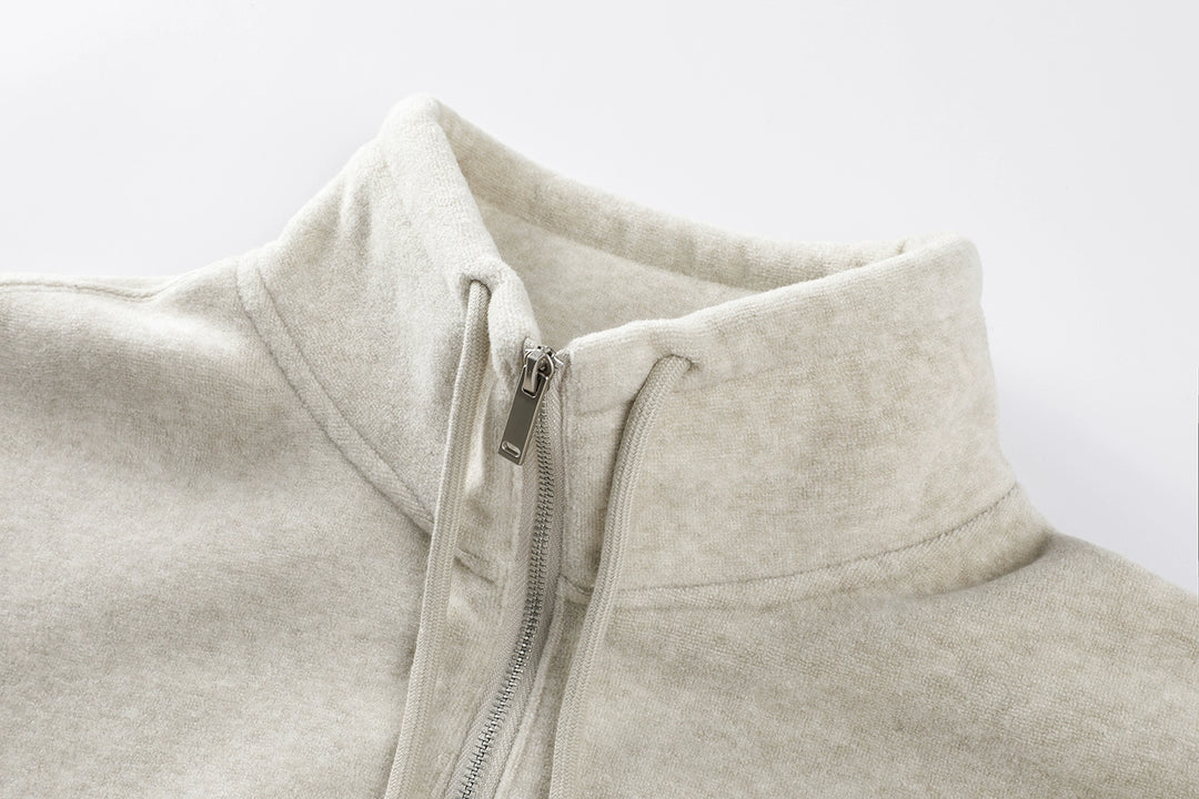 High Neck Zip-up Sweatshirt