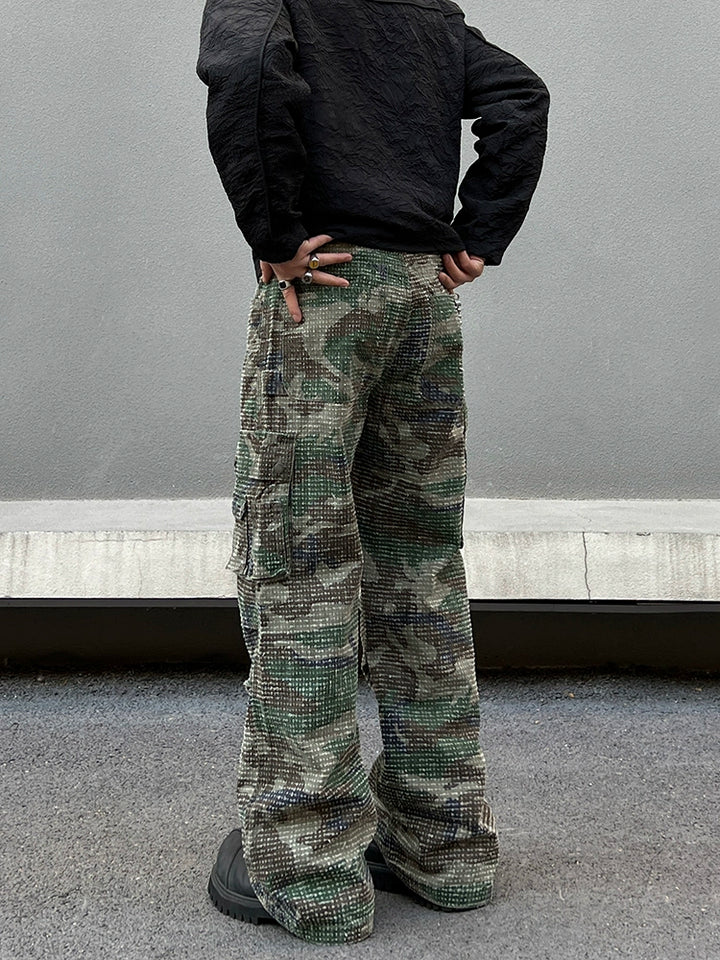 Camouflage Flared Cargo Pants